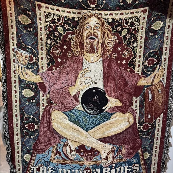 The Big Lebowski Zen Dude Woven Art Blanket - The Dude Abides Home Decor - Picture 7 of 7